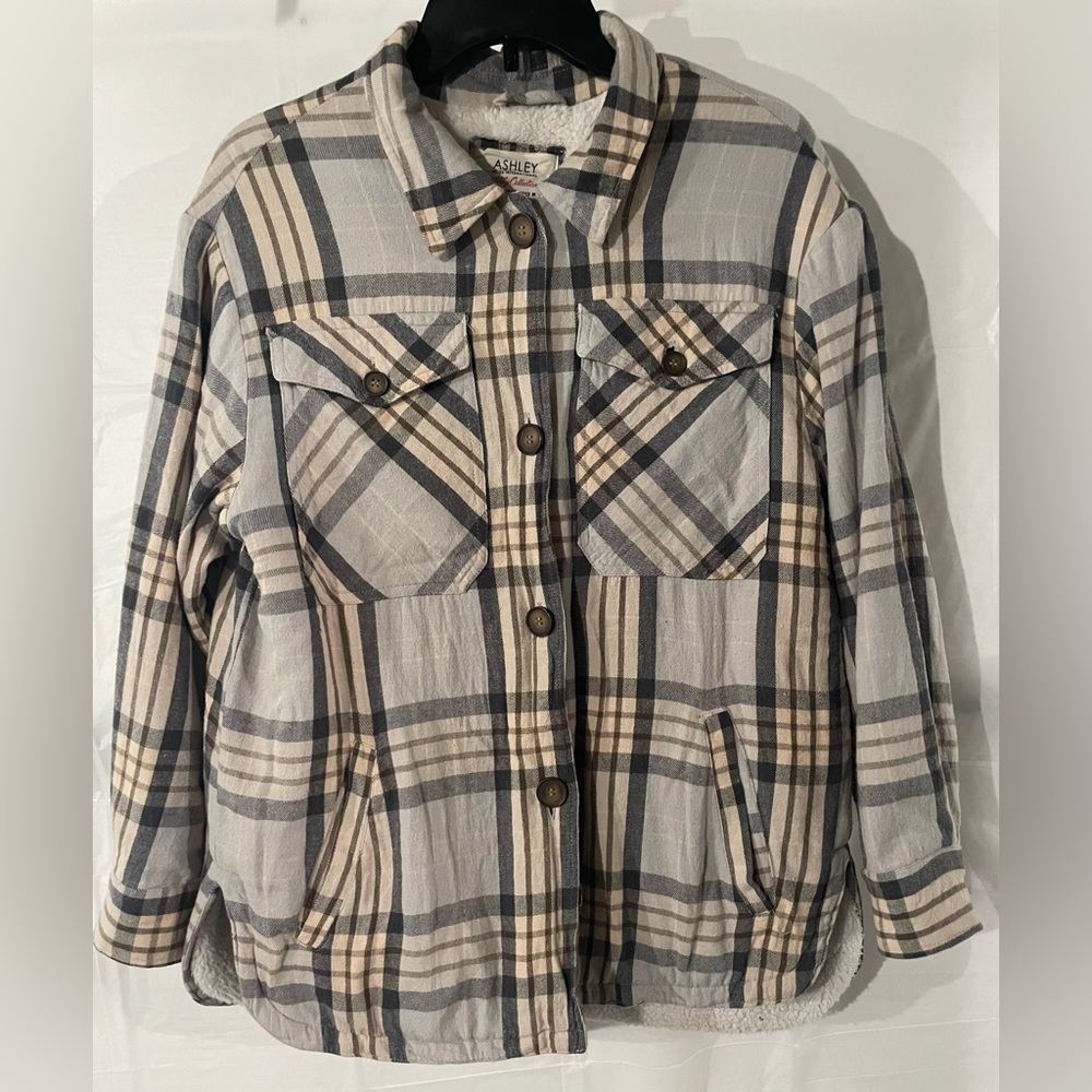 Ashley By 26 International Gray and Tan Utility Jacket